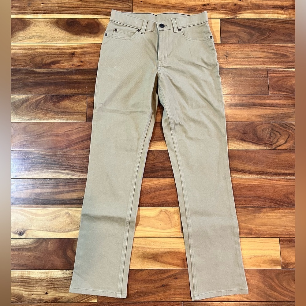 NWOT Boys Lands End 12 Iron Knees Khaki Tan Straight Leg Jeans Uniform Casual - Picture 3 of 9